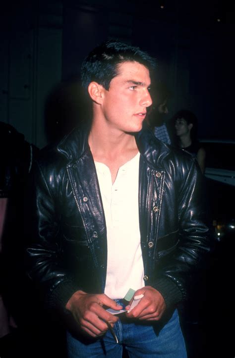 Tom Cruise Looked Cool In A Black Leather Jacket In August 1985