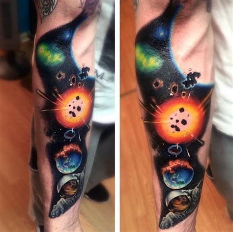 67 Cool Outer Space Tattoos For Men 2023 Inspiration Guide