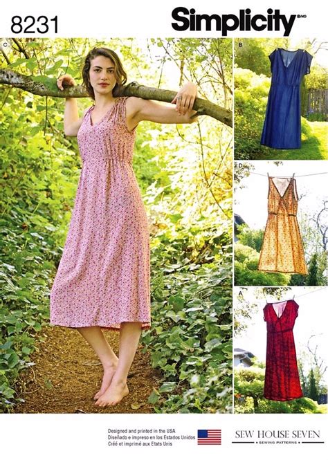 Sewing Pattern For Womens Easy Pullover Dress Pattern Casual Summer