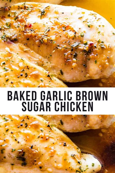 Preheat oven to 400 degrees. Baked Garlic Brown Sugar Chicken - Pinnerfood