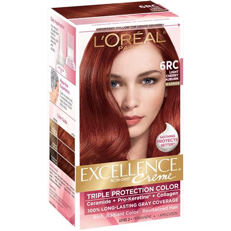 L Oreal Paris Excellence Creme Permanent Triple Protection Hair Color 6rc Light Cherry Auburn