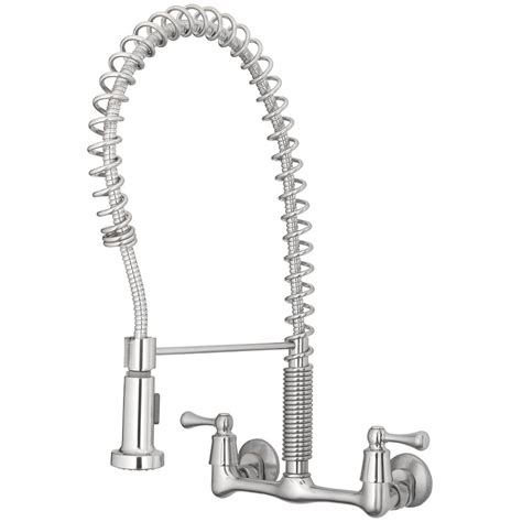 A wall mount kitchen faucet is just as its name describes it to be, a faucet that is installed right on the wall above the sink. Tosca 2-Handle Wall-Mount Pull-Down Sprayer Kitchen Faucet ...