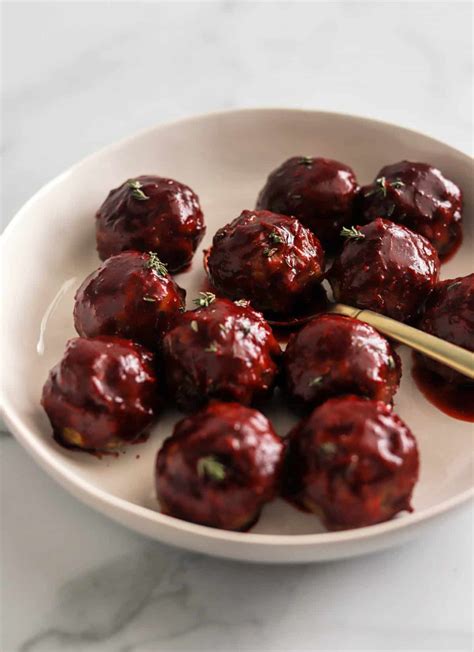 Cocktail Meatballs With Cranberry Bbq Sauce The Healthy Epicurean