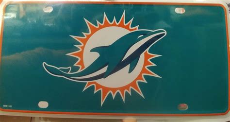 Miami Dolphins Logo Metal License Tag Plate - Aqua | Miami dolphins, Nfl miami dolphins, Dolphins