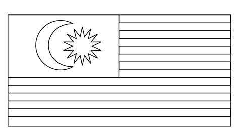 Mewarna Jalur Gemilang Lukisan Jalur Gemilang Bendera Malaysia Hitam