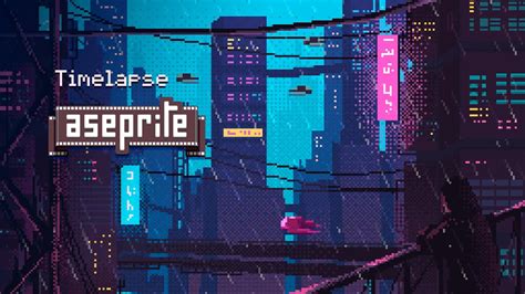 Cyberpunk City Pixel Art Timelapse Youtube