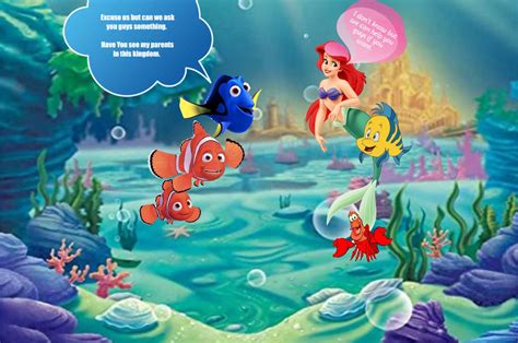 Ariel Sebastian N Flounder Meet Nemo Dory N Marlin By Theemperorofhonor