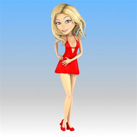 Rigged Cartoon Blonde Girl Animation 3d Max Cartoon 3d