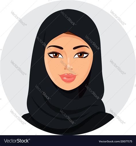 Hijab Style Beautiful Arabic Muslim Woman Vector Image