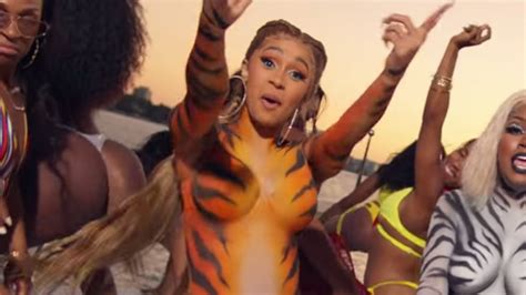 Cardi B S Twerk Music Video With City Girls Is Basically Her Dancing In Tiger Body Paint