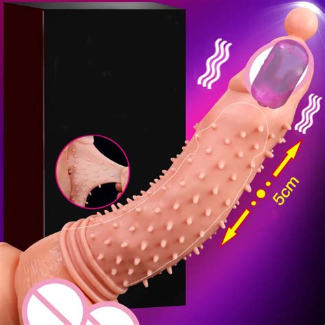 Male Cock Sleeve Vibration Penis Ring Reusable Condom Delayed Ejaculation Erectile Lasting Dildo