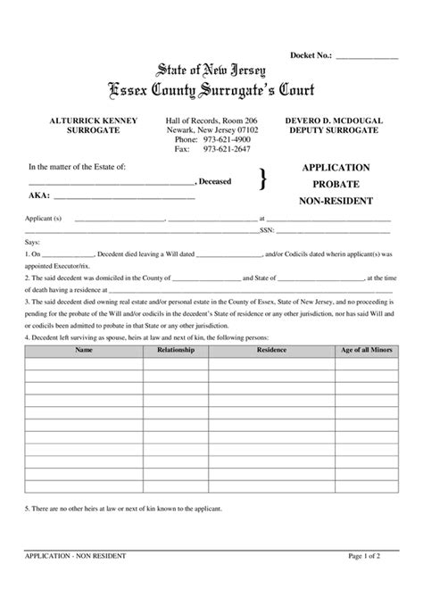 Fill Free Fillable Essex County Surrogate S Court Pdf Forms