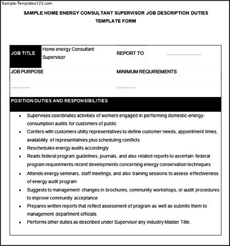 Support detailed dsnp administrative cost builds for annual cms submission; Home Energy Consultant Supervisor Job Description Template ...