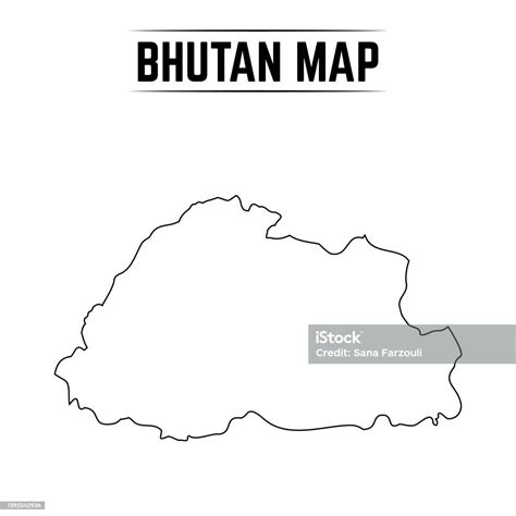 Plan Carte Simple Du Bhoutan Vecteurs Libres De Droits Et Plus Dimages