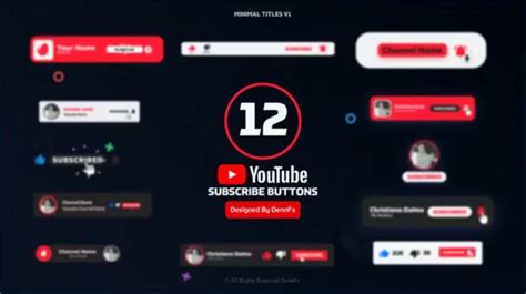 Videohive Youtube Subscribe Buttons Pack Intro Hd