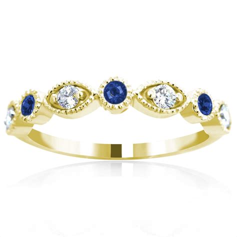 Vintage Round Diamond Sapphire Ring Sarkisians Jewelry