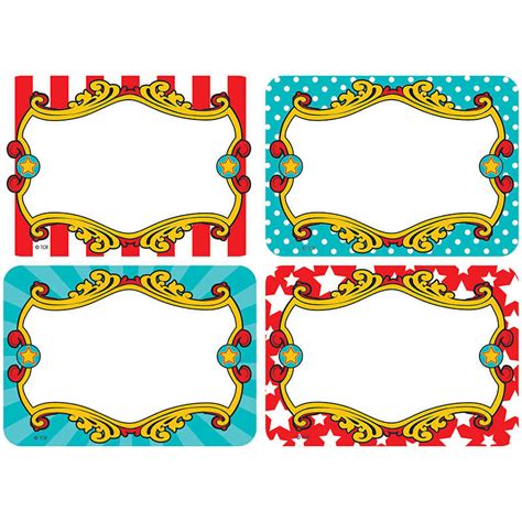 Teacher Created Resources Carnival Name Tags Labels Mutlipack Tcr5709