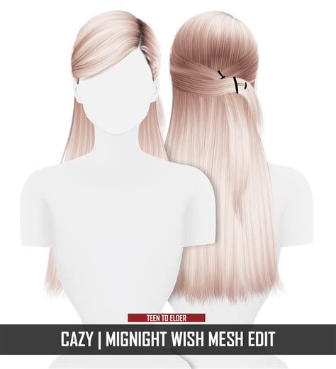 Coupure Electrique Cazy`s Mignight Wish Hair Retextured Sims 4 Hairs
