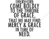 Items similar to Throne of Grace. Christian Bible Verse print. 8.5 x 11 ...