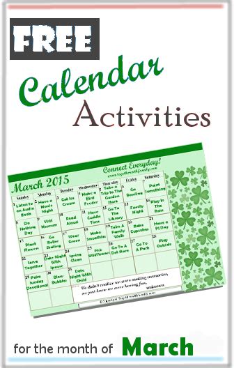 I'm focusing here on march themes for preschoolers through early. Free March Activities Calendar | March activities ...