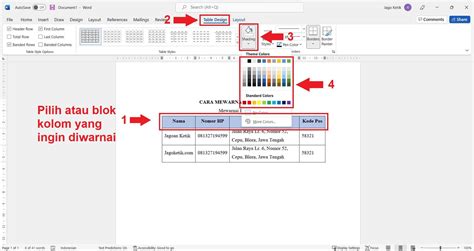Cara Mudah Mewarnai Kolom Tabel Di Word Terbaru Vrogue Co