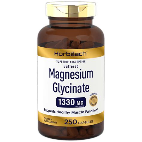 Magnesium Glycinate 1330mg 250 Capsules Buffered And Chelated Non