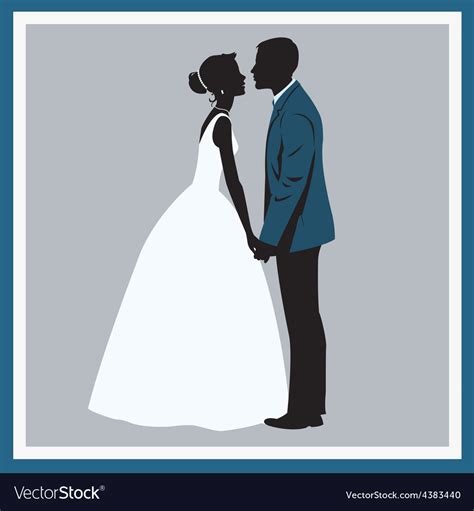 Silhouette Wedding Couple In Love Royalty Free Vector Image