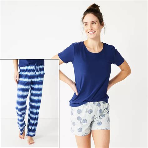 Womens Sonoma Goods For Life® 3 Pc Pajama Top Pajama Pants And Pajama