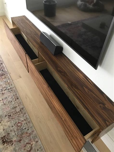 Tv cabinet, tv lowboard, floating shelves, wall mounted tv media console, white 100/120/140/160cm, with 2 drawers, floating tv stand wall mounted, easy to install. 2 Felt Lined Drawers Floating TV Console | Etsy | Floating ...