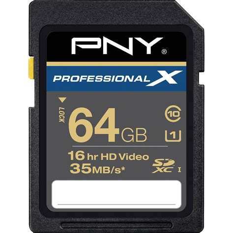 Pny 64 Gb Sdxc Memory Card Professional X Series P Sdx64u1 30 Ge
