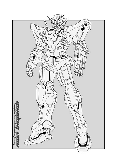 Gundam Exia Line Art By Aliffarhan On Deviantart