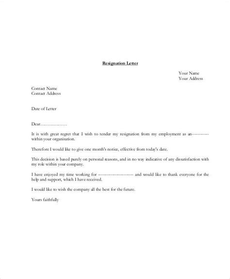 Free 11 Simple Resignation Letter Templates In Pdf Ms Word Pages