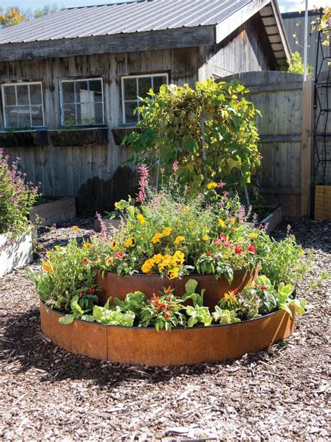 Birdies Corten Steel Round Raised Bed Gardeners Supply