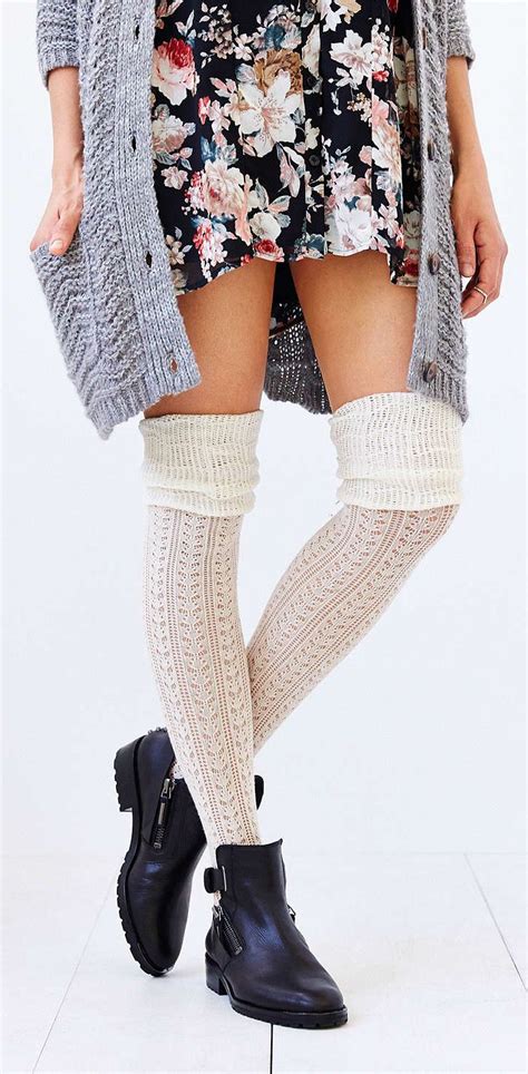 tonal scrunch over the knee sock fashion fashion socks outfits