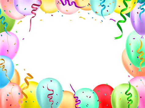 Download Transparent Birthday Border With Balloons Transparent Image
