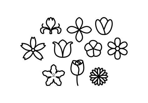 Download Free Flowers Line Icon Vector - Download Free Vectors ...