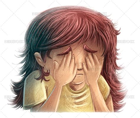 Illustration Of Little Girl Crying Sad And Depressed Illustrations