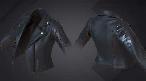 Female Leather Jacket For Marvelous Designer Clo3d 3d Model By Max Dias