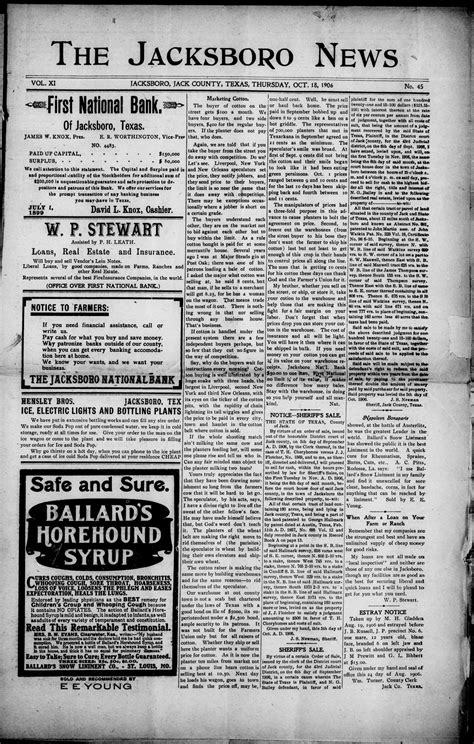The Jacksboro News (Jacksboro, Tex.), Vol. 11, No. 45, Ed. 1 Thursday