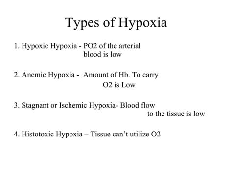 Hypoxia Types Causesand Its Effects