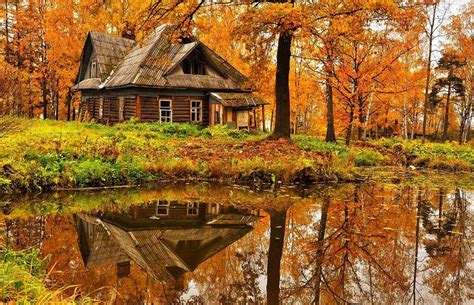 Autumn Cottage Scene Br
