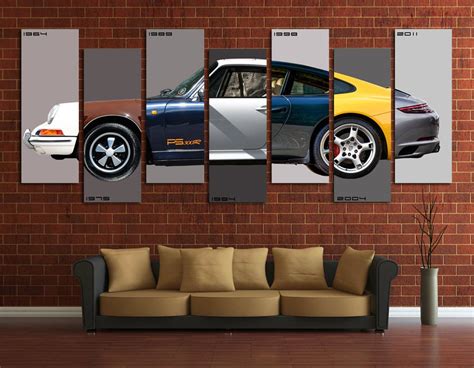 Porsche Wall Art Canvas Set Living Room Decor Porsche Etsy Wall