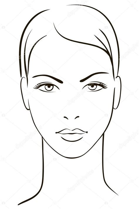 Cara De Mujer Joven — Ilustración De Stock Face Illustration Woman