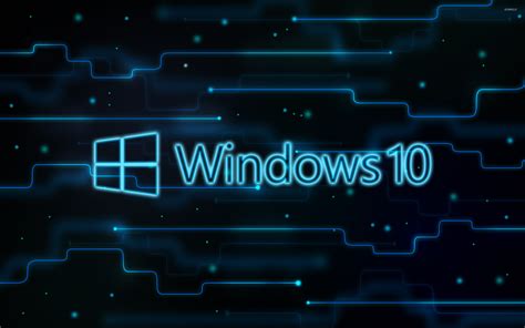 Windows 10 Glowing Logo On A Network Wallpaper Computer Wallpapers