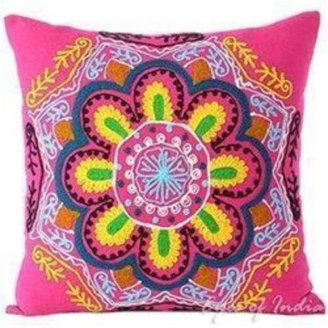 vishal handicraft cotton suzani embroidery cushion cover for personal packaging type custom