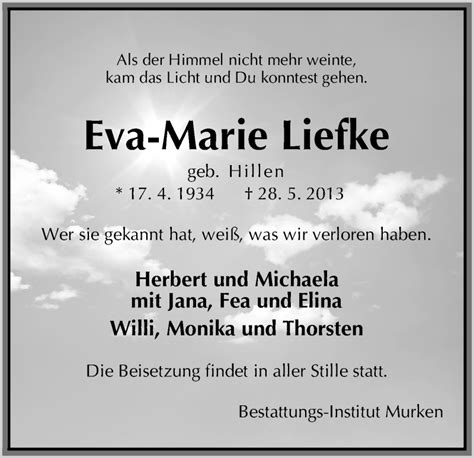 Traueranzeigen Von Eva Marie Liefke Trauer Gedenken My Xxx Hot Girl