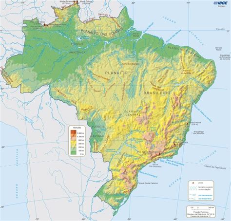 Mapa Físico Do Brasil Geografia Do Brasil Mapa Formas De Relevo