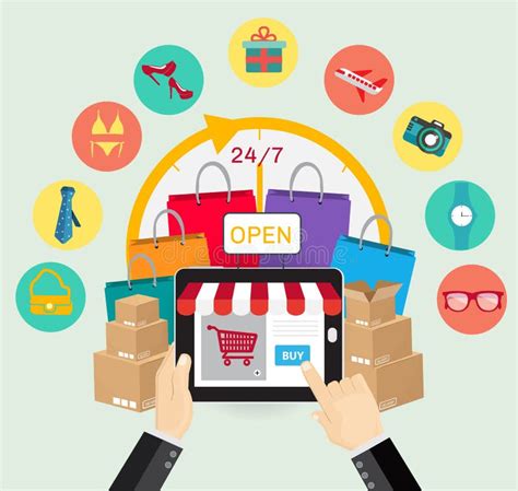Online Shopping E Commerce Concept Stock Vector Illustration Of