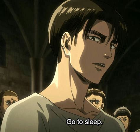 An Anime Character With The Words Go To Sleep In Front Of Him And Other