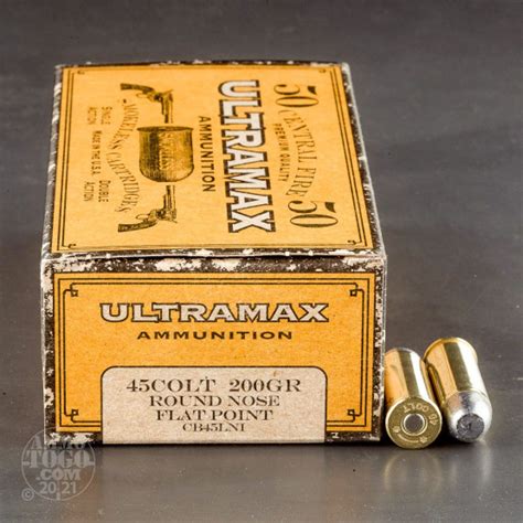 45 Long Colt Ammo 50 Rounds Of 200 Grain Round Nose By